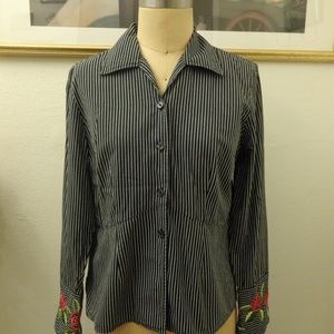 Willi Smith Striped Button Down Long Sleeve Shirt